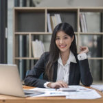 pngtree office finance and accounting concept female accountant utilizing calculator and computer photo image 51346942